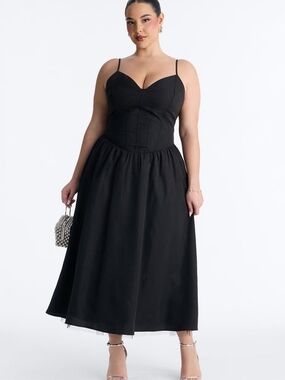 Flora Lace Up Midi Dress Fashion Nova Curve